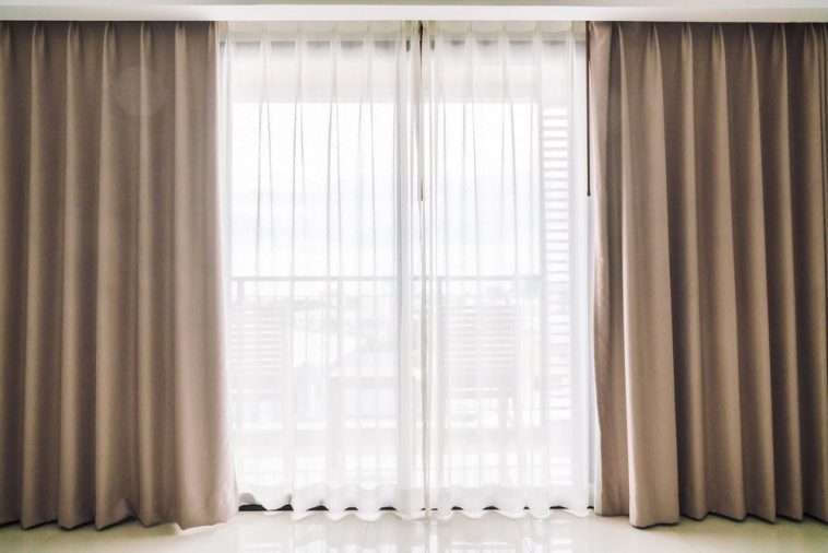 Brown And White Curtains — Ron Ayton Curtains, Blinds & Shutters in Central Coast, NSW
